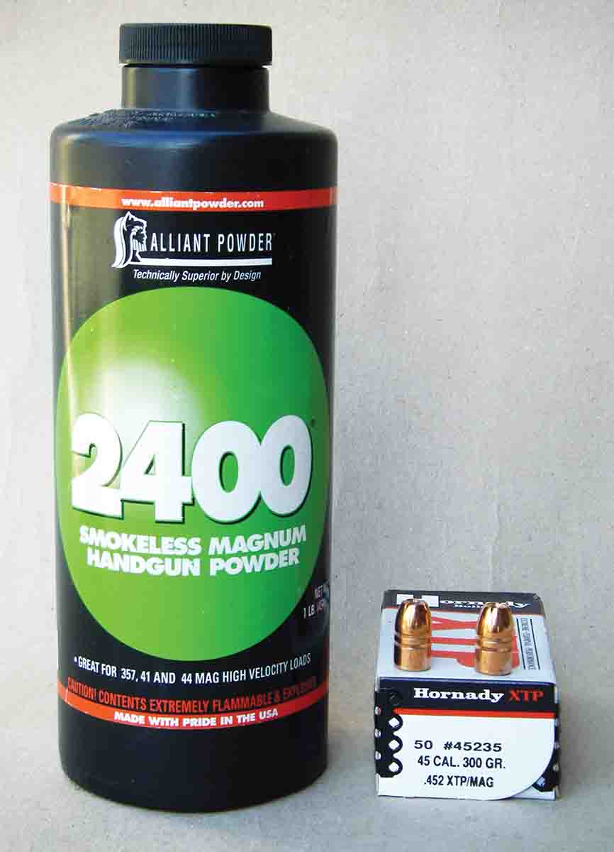 When handloading the .454 Casull, Alliant 2400 will produce top-notch accuracy when used in conjunction with Hornady 300-grain XTP bullets.